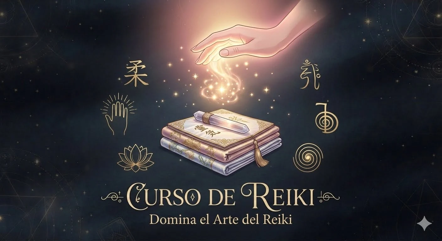 Estudiante practicando técnica de imposición de manos en curso de Reiki